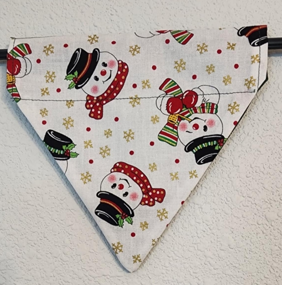 SMALL Vintage Snowman Dog Bandana